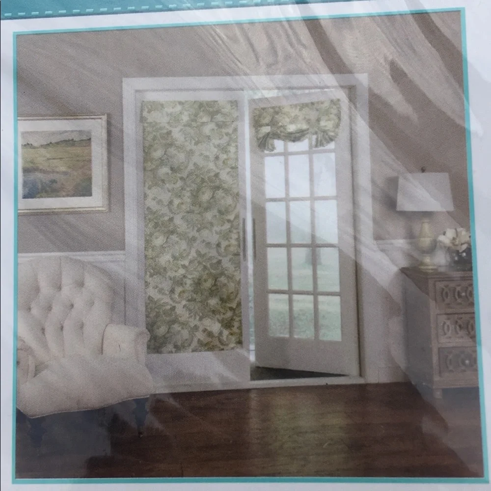 Waverly French Door Panel 26” x 68” One Panel Spring Bling Floral Platinum New